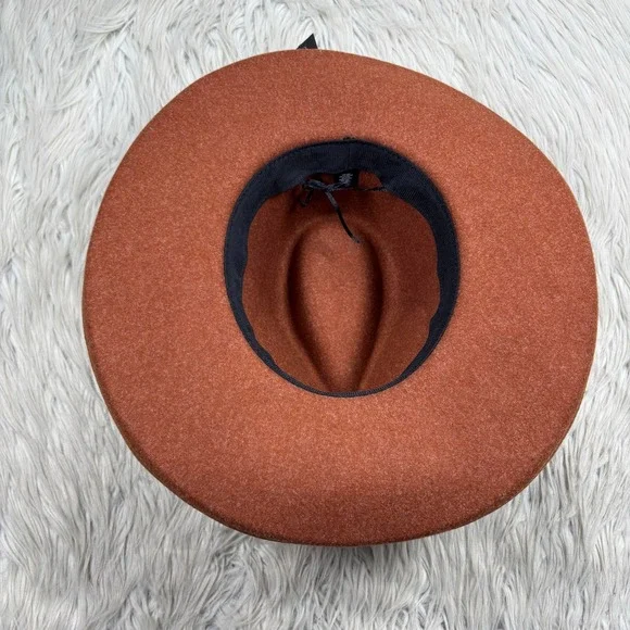 NWT Marcus Adler Women\'s OS Chevron Trim Wool Blend Panama Hat Festival Boho NWT Marcus Adler Women main image 4